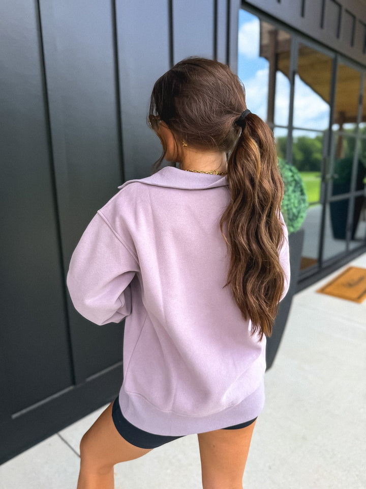 Fleece Out Quarter Zip in Dusty Mauve by BIRDIE (Ships in 3-4 Weeks)