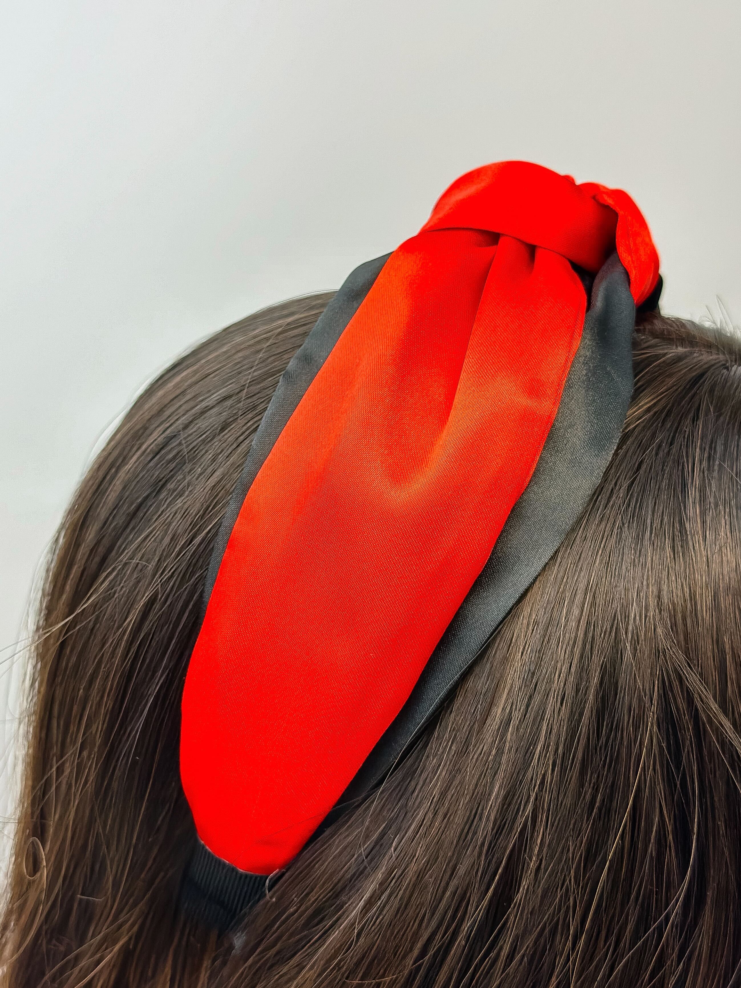 Jumbo Puffy Knotted Headbands - Red & Black