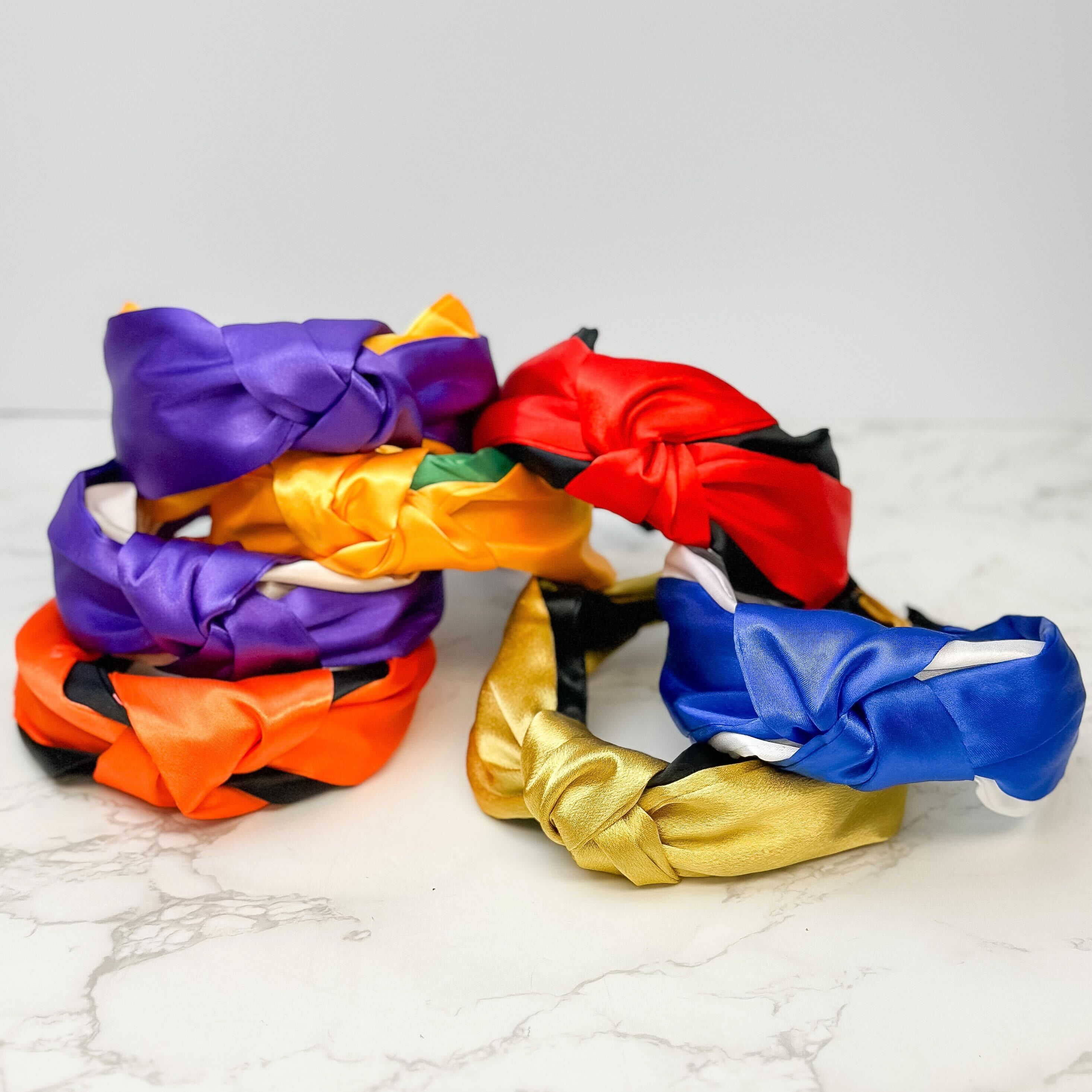 Jumbo Puffy Knotted Headbands - Red & Black