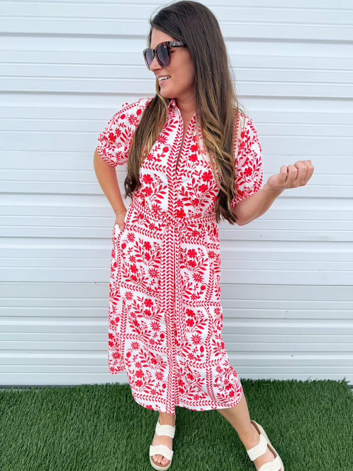 La Femme Hour Collared Button Down Dress