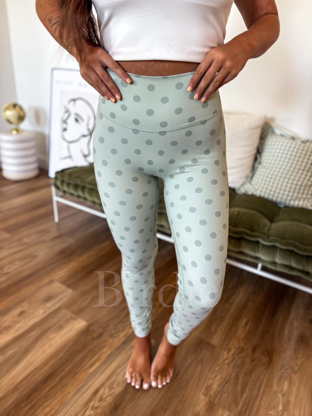 Sculpt Leggings in Pistachio Dot by Birdie (Ships in 2-3 Weeks)
