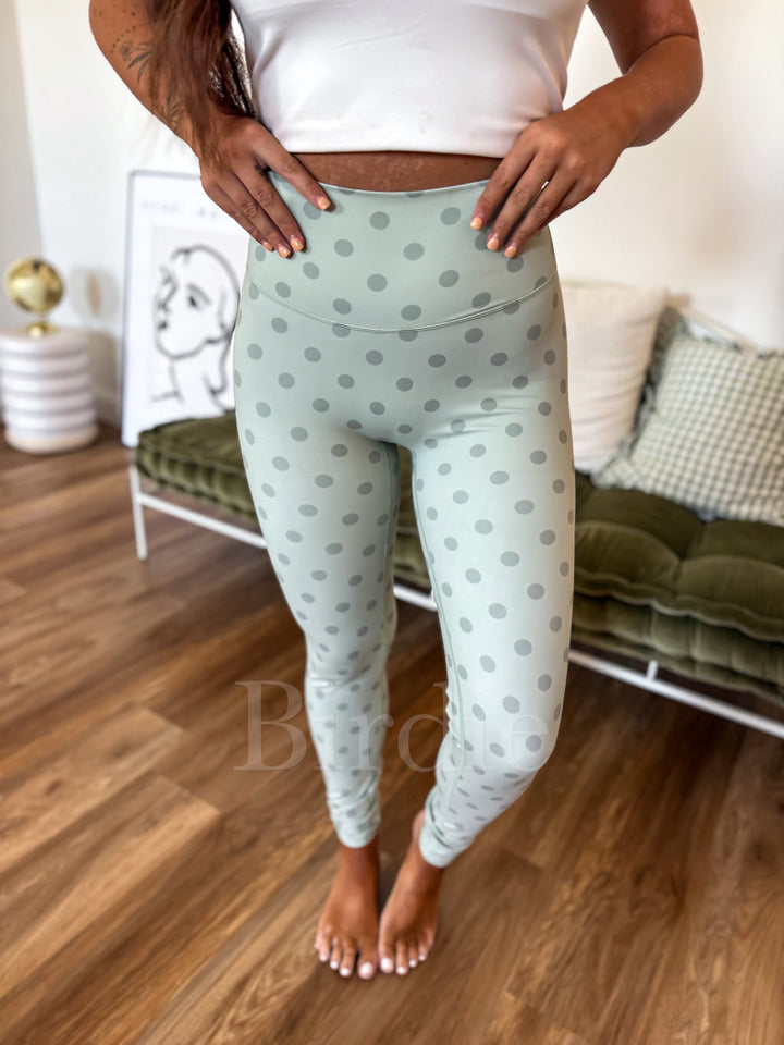 Sculpt Leggings in Pistachio Dot by Birdie (Ships in 2-3 Weeks)
