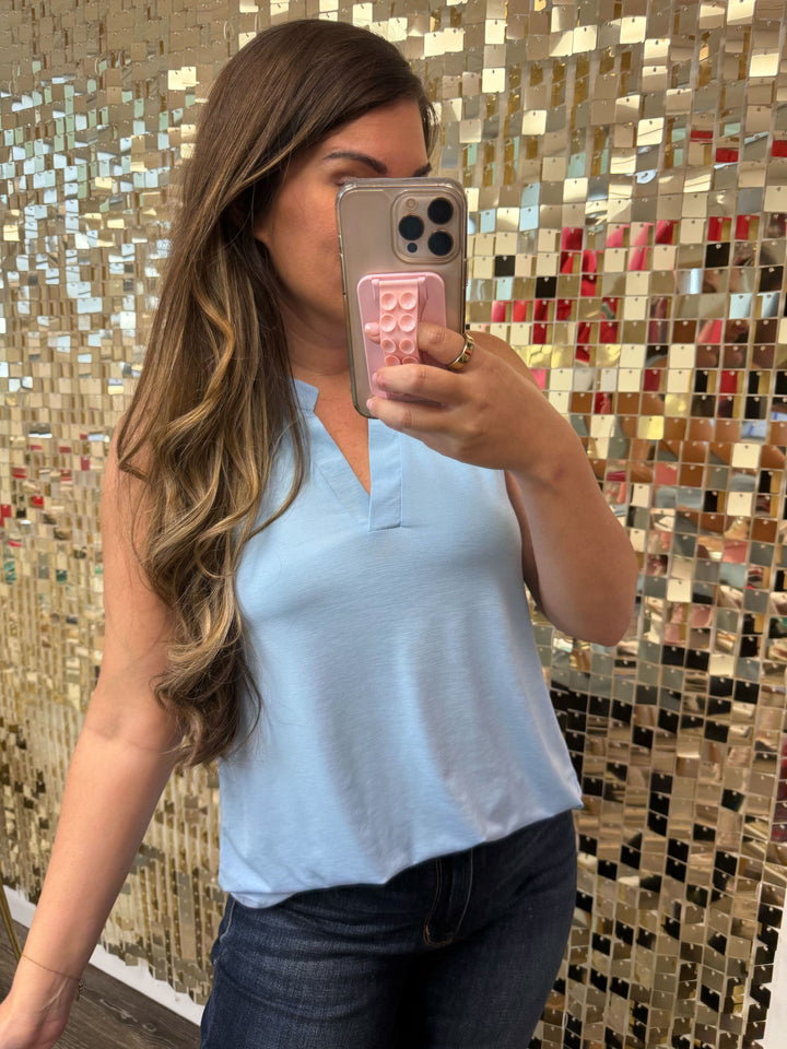 Lizzy Solid A-Line Tank - Blue