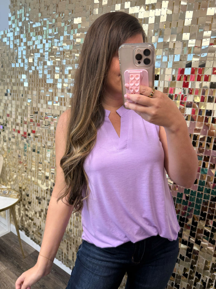 Lizzy Solid A-Line Tank - Lilac