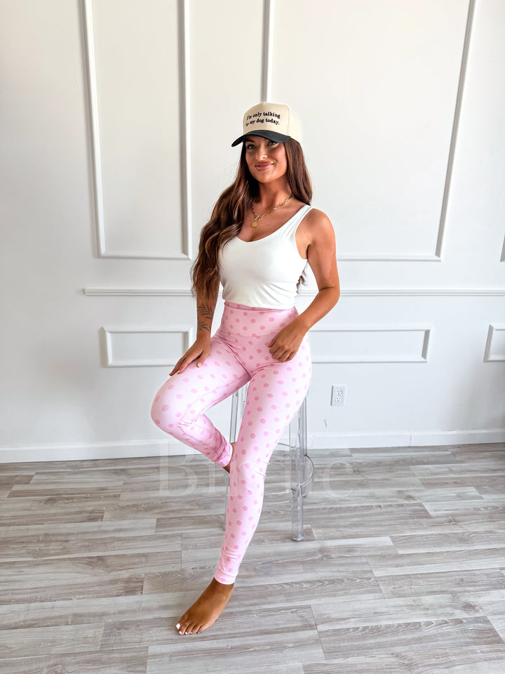 Sculpt Leggings in Pinky Promise Dot by Birdie (Ships in 2-3 Weeks)