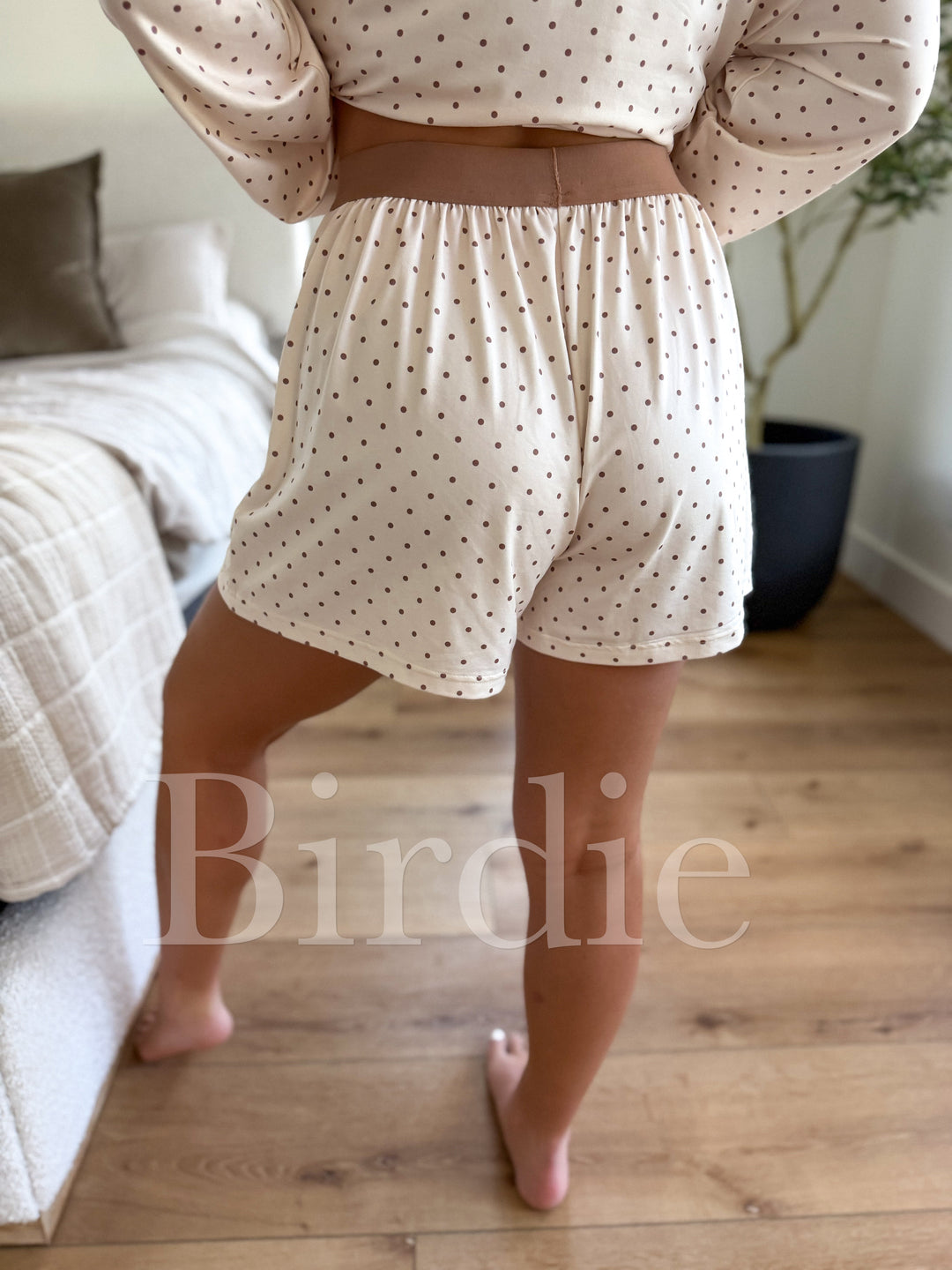 Butter Bliss Lounge Set in Vanilla Latte Dot (SOLD AS SET) by BIRDIE (Ships in 3-4 Weeks)