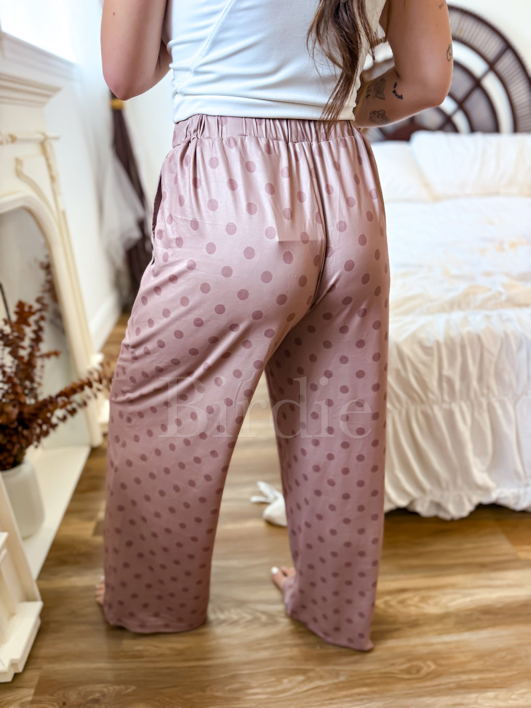 Stretchy Lounge Pants 2.0 in Butter Rum Dot by Birdie (Ships in 2-3 Weeks)