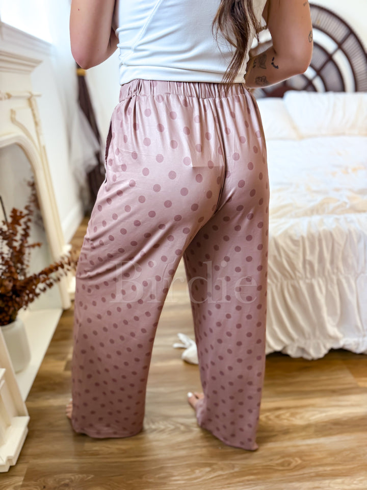 Stretchy Lounge Pants 2.0 in Butter Rum Dot by Birdie (Ships in 2-3 Weeks)
