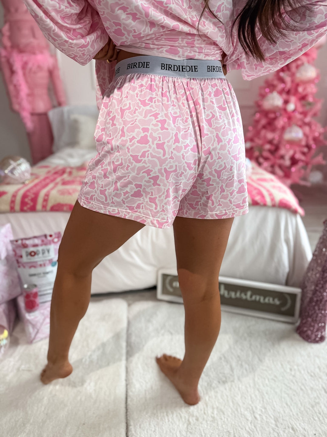 Two Piece Long Sleeve Boxer Set in Sugar Bloom Duck Camo (Sold As Set) by BIRDIE (Ships in 3-4 Weeks)