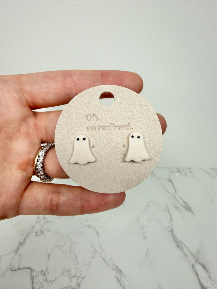 Halloween Ghost Clay Post Earrings