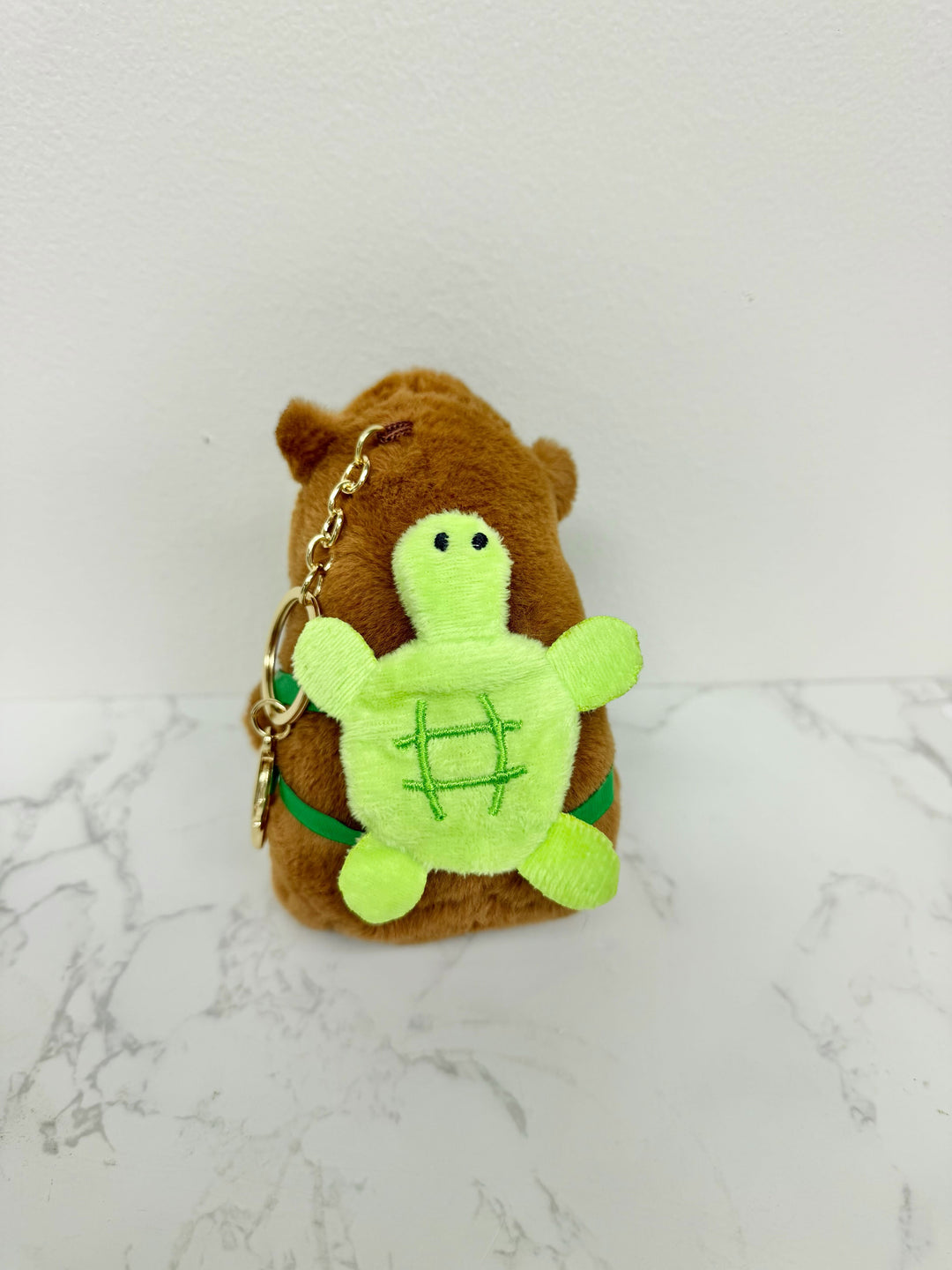 Capybara With Turtle Backpack Keychain & Bag Charm