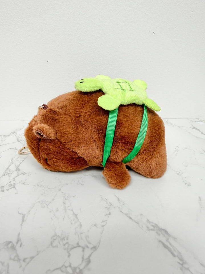 Capybara With Turtle Backpack Keychain & Bag Charm