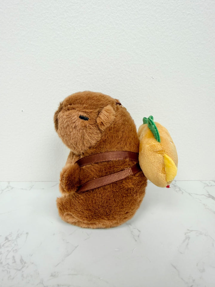 Capybara With Hamburger Backpack Keychain & Bag Charm