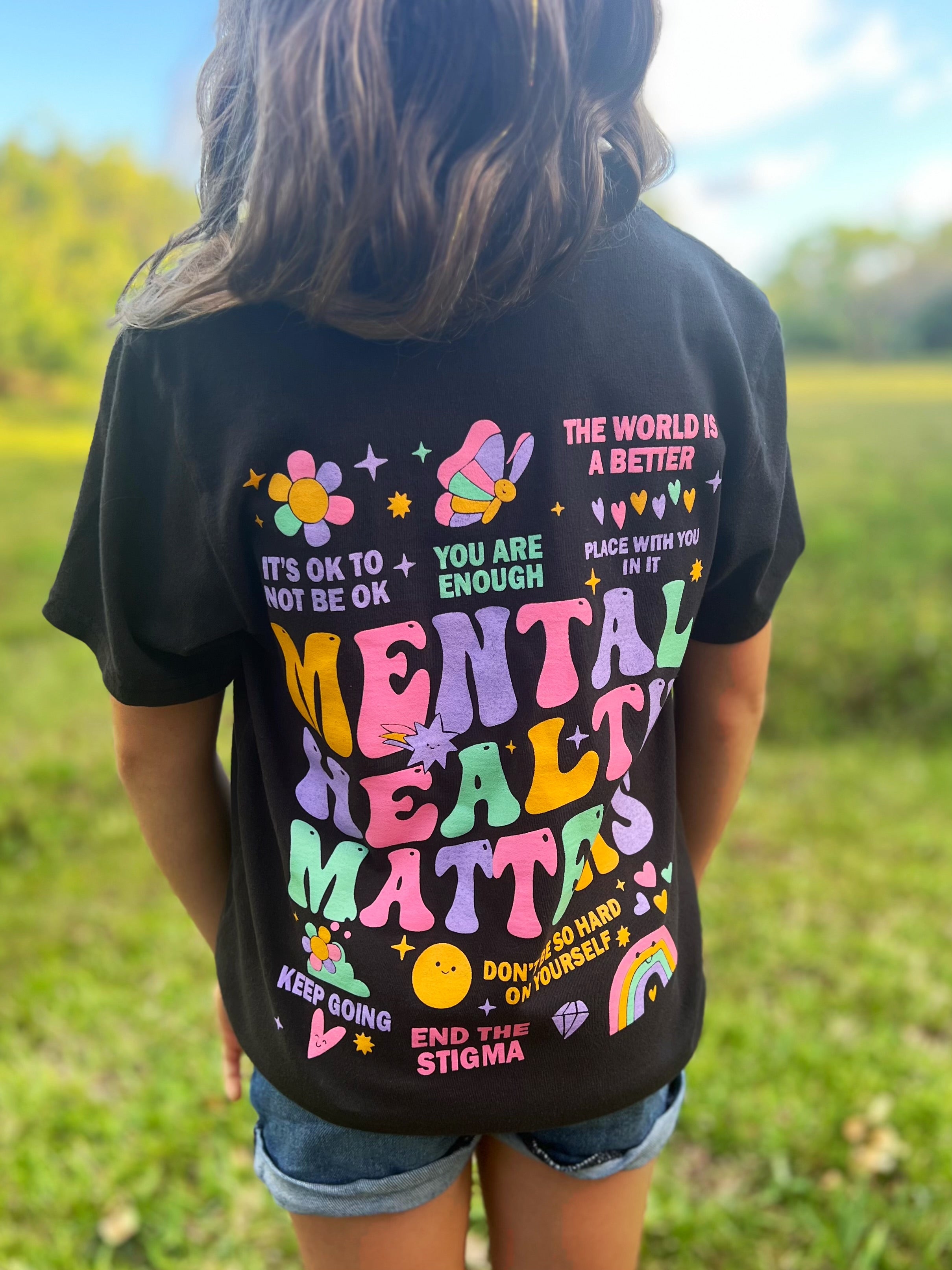 Youth 'Mental Health Matters' Multicolor Graphic Tee: Prep Obsessed x Weather With Lauren (Ships in 2-3 Weeks)
