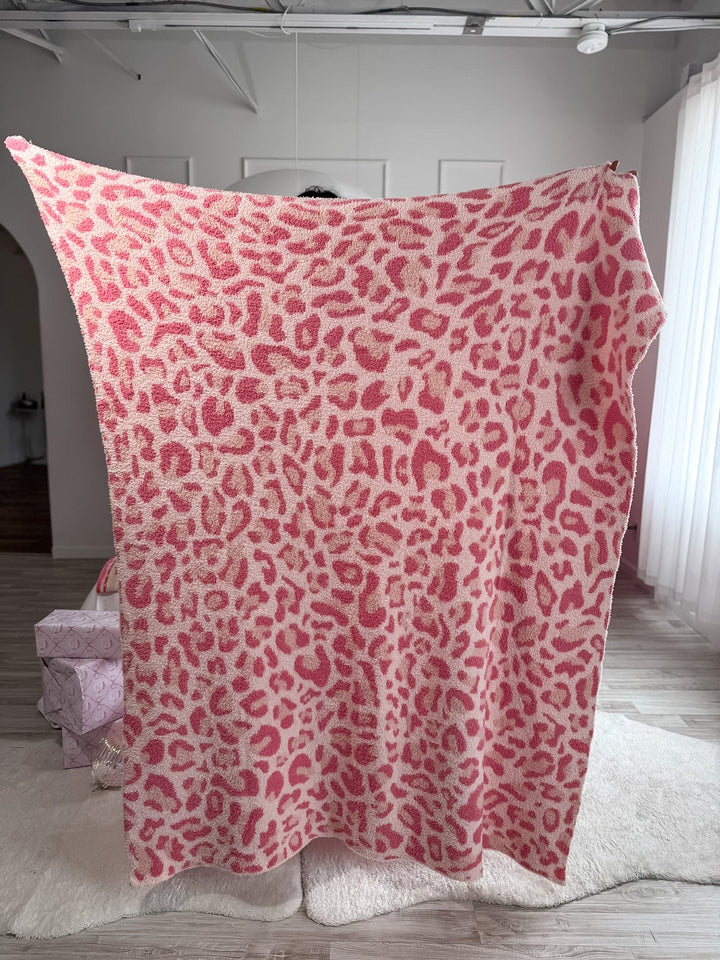 Blanket in Pink Party Leopard by BIRDIE (Ships in 3-4 Weeks)