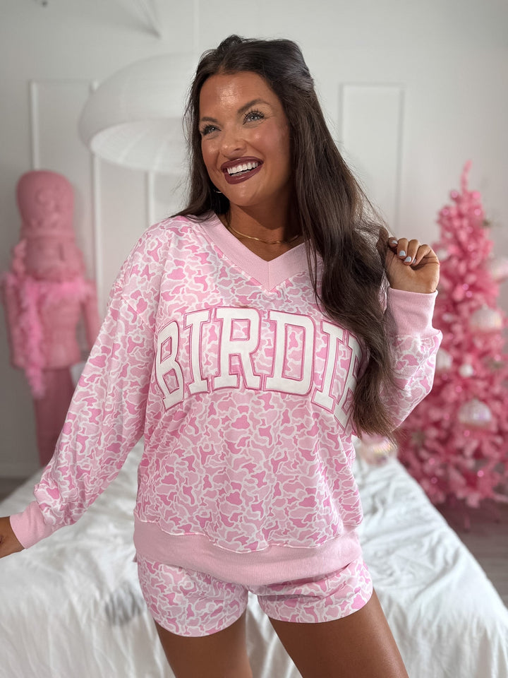 Comfort Terry Shorts in Sugar Bloom Duck Camo by BIRDIE (Ships in 3-4 Weeks)
