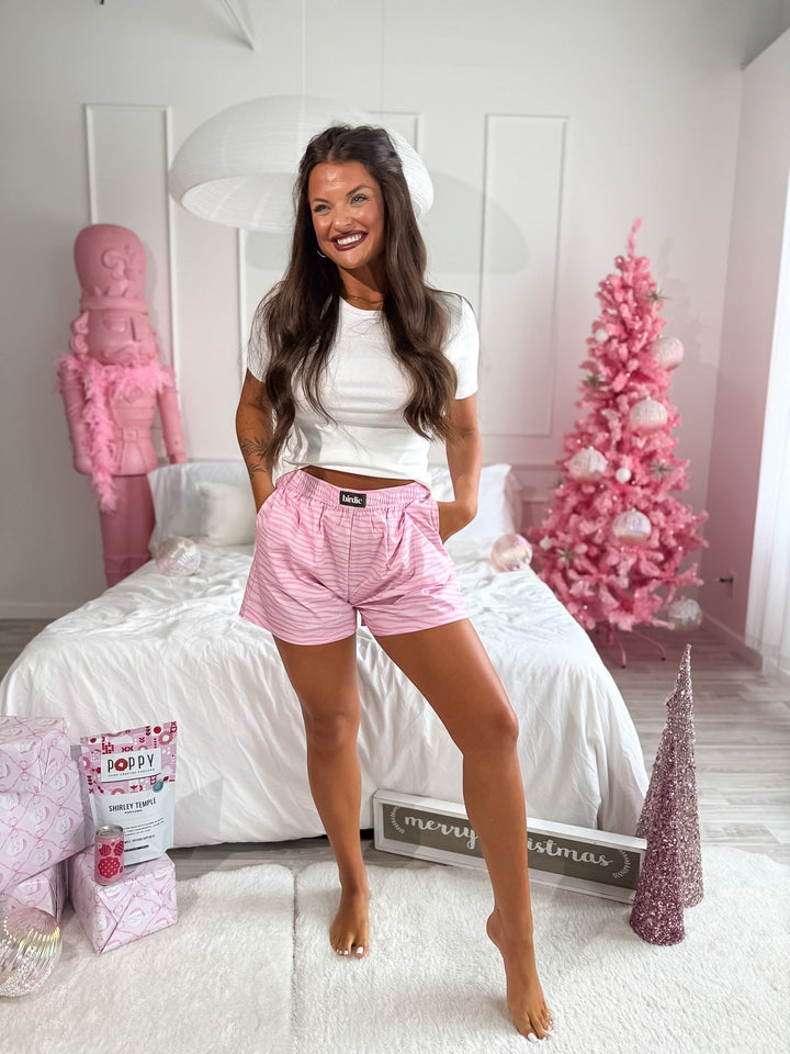 Boxer Shorts in Purrfectly Pink by BIRDIE (Ships in 3-4 Weeks)