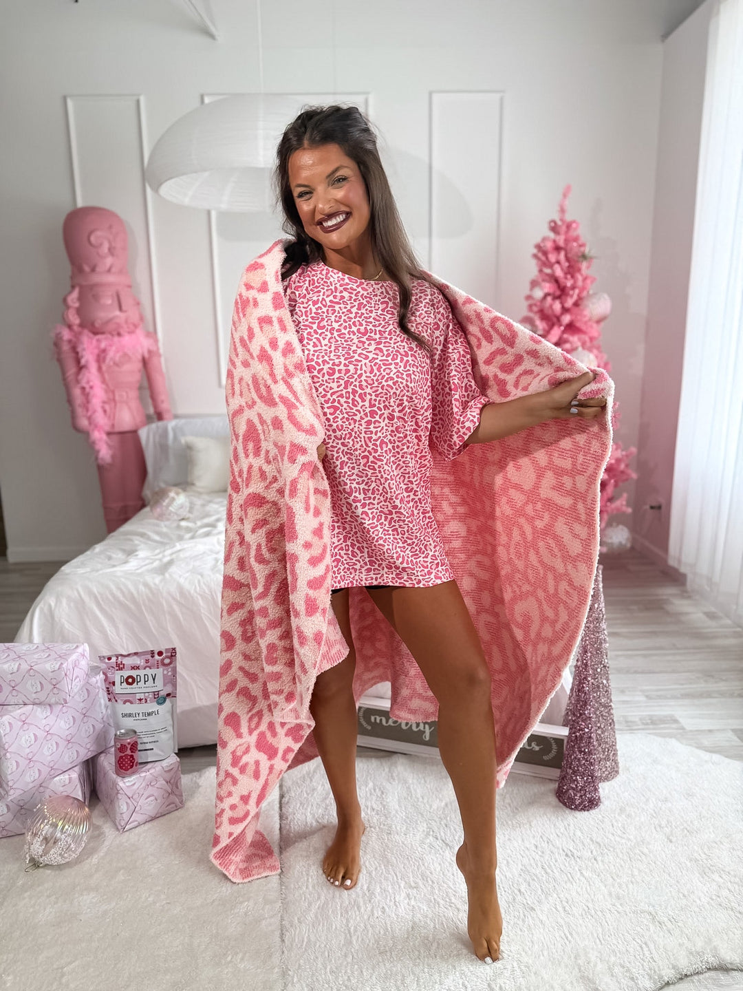 Blanket in Pink Party Leopard by BIRDIE (Ships in 3-4 Weeks)