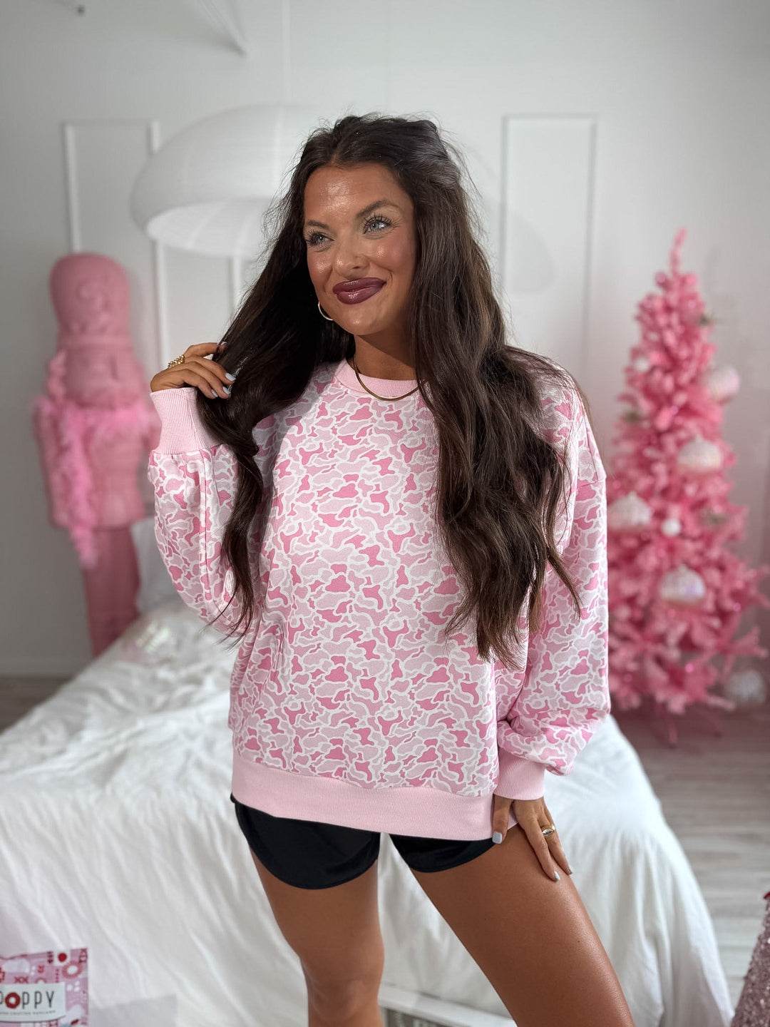 Soft Spun Crewneck in Sugar Bloom Duck Camo by BIRDIE (Ships in 3-4 Weeks)
