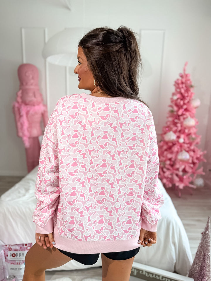 Soft Spun Crewneck in Sugar Bloom Duck Camo by BIRDIE (Ships in 3-4 Weeks)
