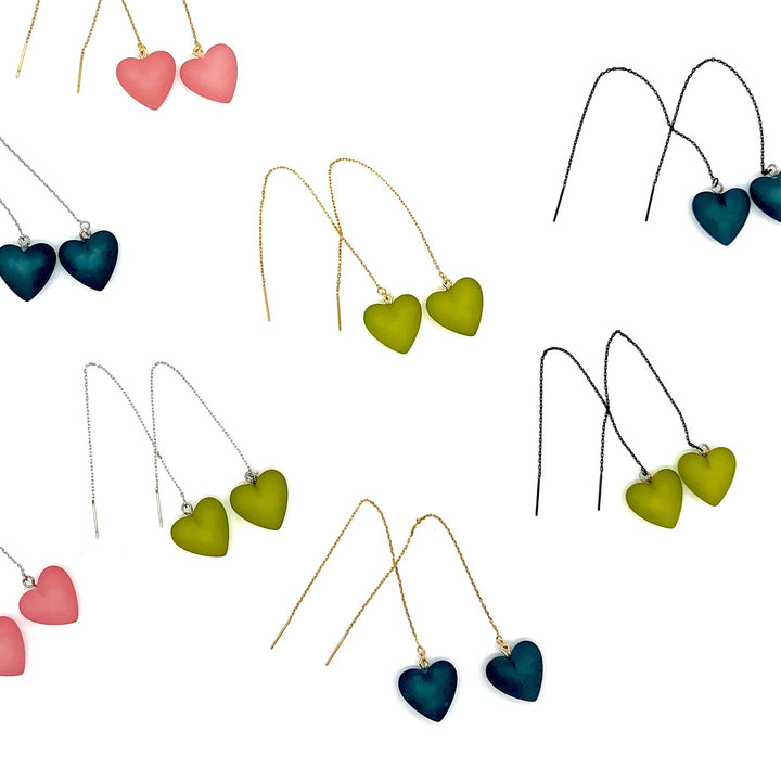 Heartstrings Threader Earrings by Leetie Lovendale (Preorder: Ships in 2-3 Weeks)