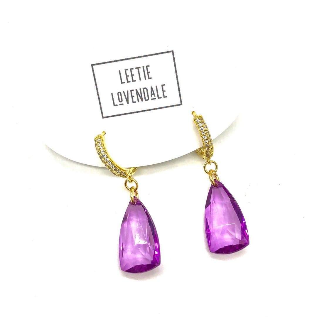 Prism Mirage Huggie Earrings by Leetie Lovendale (Preorder: Ships in 2-3 Weeks)