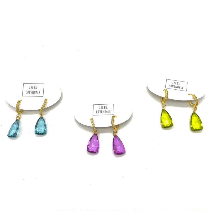 Prism Mirage Huggie Earrings by Leetie Lovendale (Preorder: Ships in 2-3 Weeks)