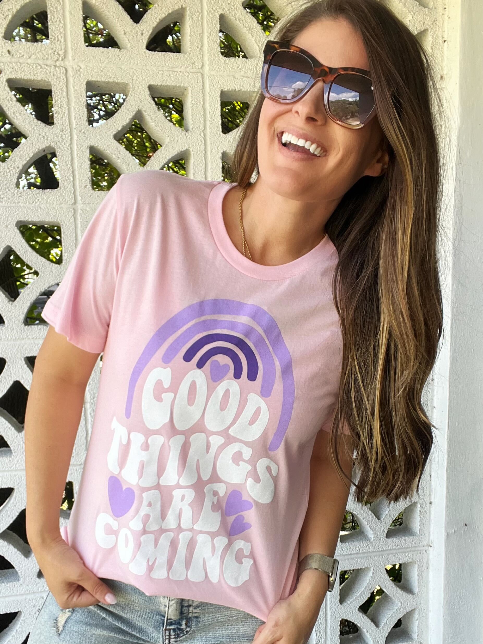 'Good Things Are Coming' Graphic Tee: Prep Obsessed x Weather With Lauren (Ships in 2-3 Weeks)