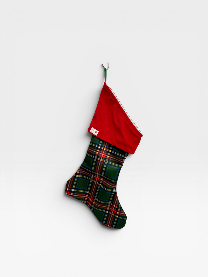 Nice List Green Plaid - Stocking by Makeup Junkie (Ready to Ship)