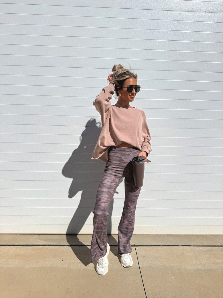 Ash Wash Raw Hem Cozy Pullover in Toasted Almond by BIRDIE (Ships in 3-4 Weeks)
