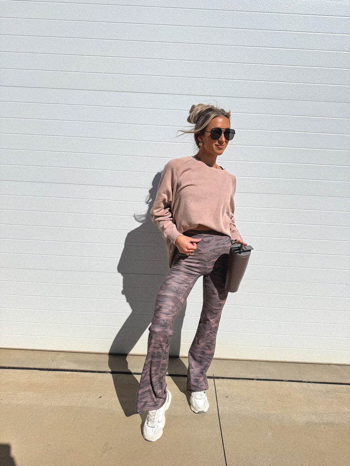 Ash Wash Raw Hem Cozy Pullover in Toasted Almond by BIRDIE (Ships in 3-4 Weeks)