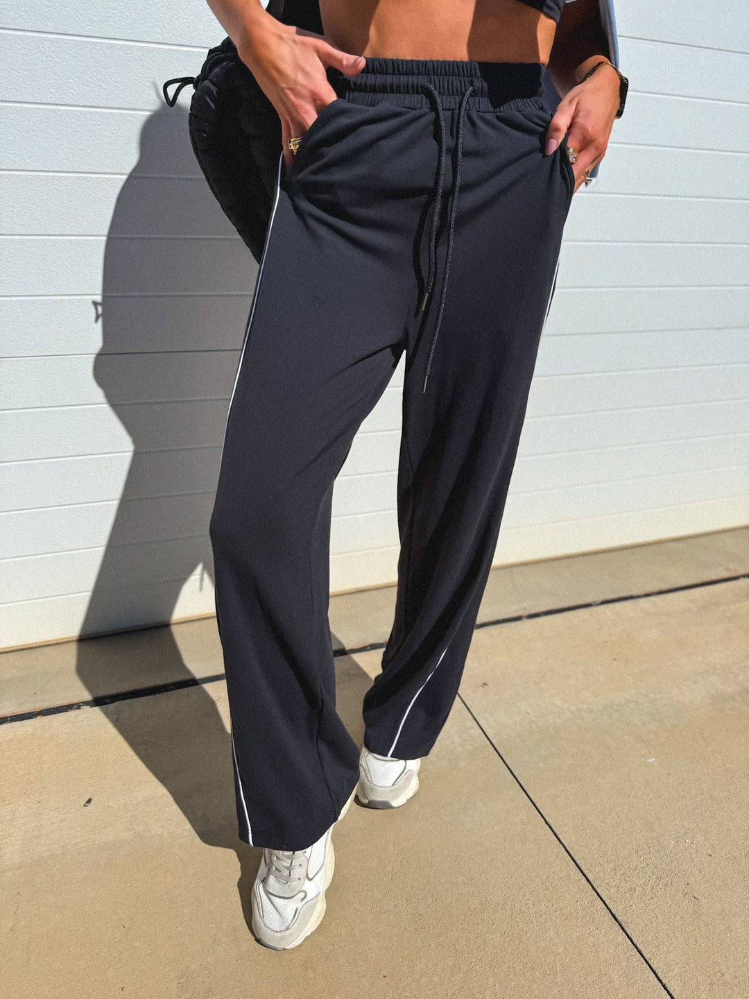 Elevated Cloud Comfort Track Pants in Black by BIRDIE (Ships in 3-4 Weeks)