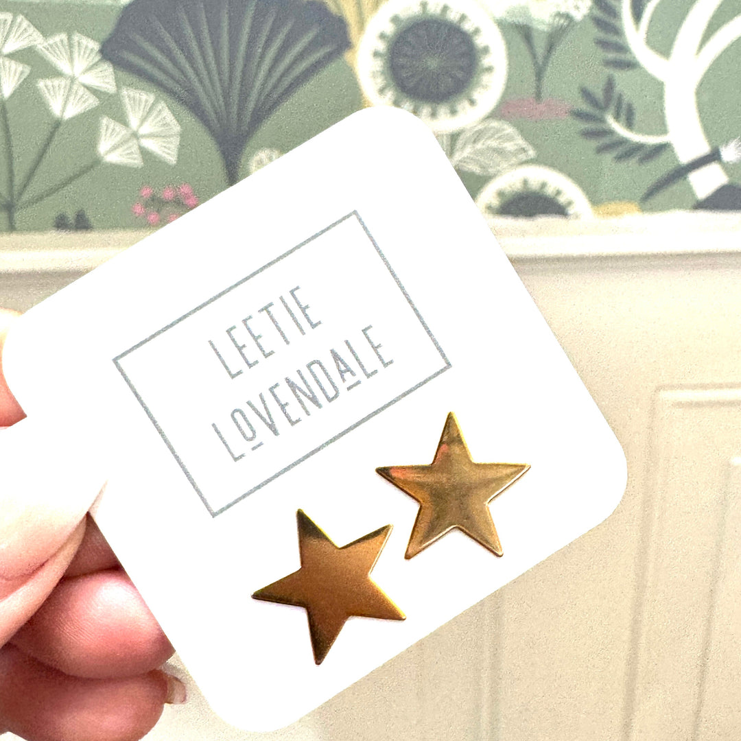 Big Stars! Deadstock Gold Stud Earrings by Lettie Lovendale (Ships in 2-3 Weeks)