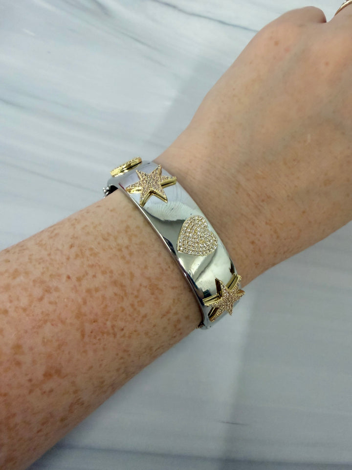 Written In The Stars Silver Bangle By Blakeley (Ready To Ship)