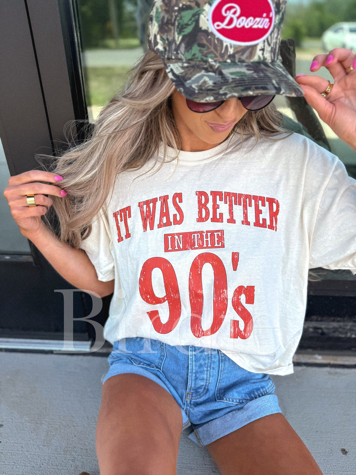 It Was Better In the 90's Boxy Graphic Tee on Ivory by Birdie (SEPT ARRAY: Ships in 3-4 Weeks)