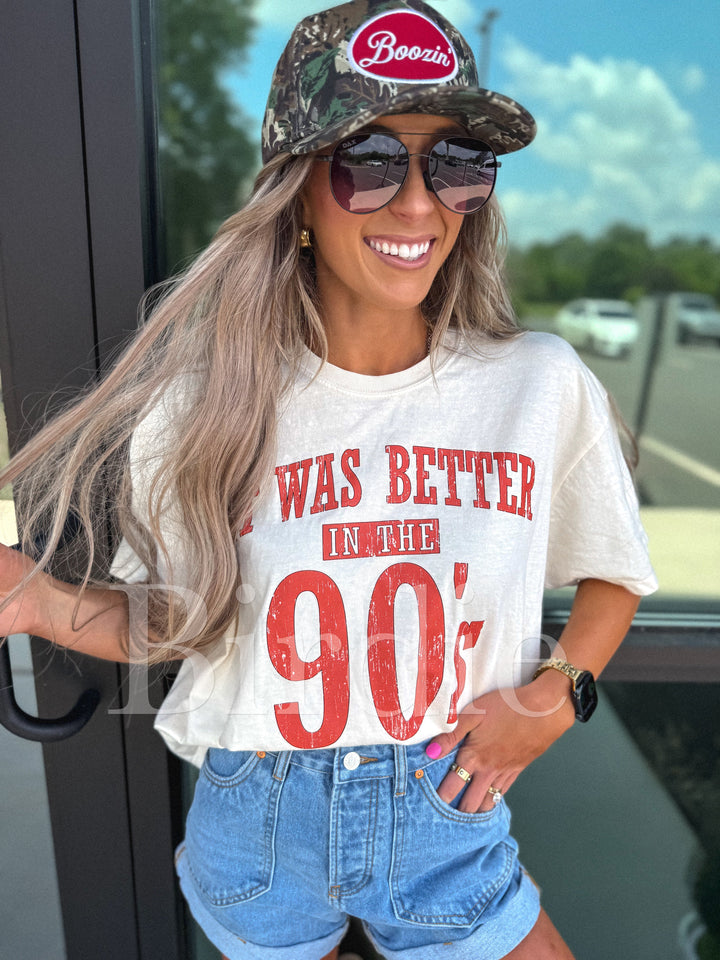 It Was Better In the 90's Boxy Graphic Tee on Ivory by Birdie (SEPT ARRAY: Ships in 3-4 Weeks)