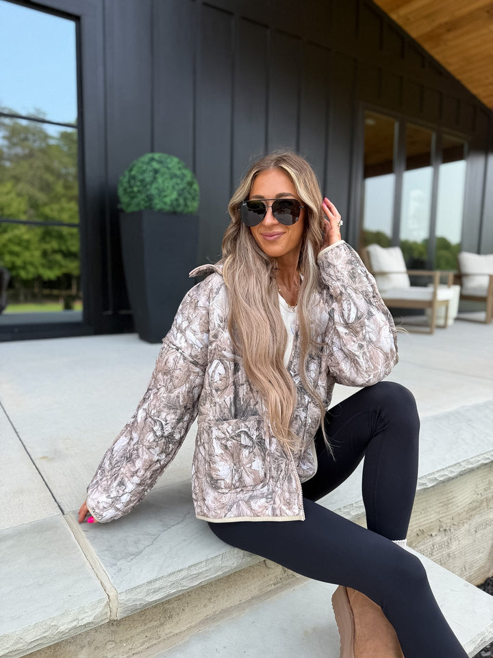 BIRDIE Cozy Cloud Jacket in Dark Camo by Birdie (SEPT ARRAY: Ships in 3-4 Weeks)