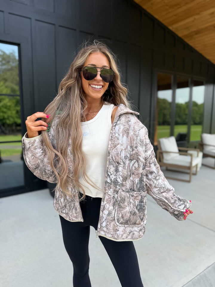 BIRDIE Cozy Cloud Jacket in Dark Camo by Birdie (SEPT ARRAY: Ships in 3-4 Weeks)