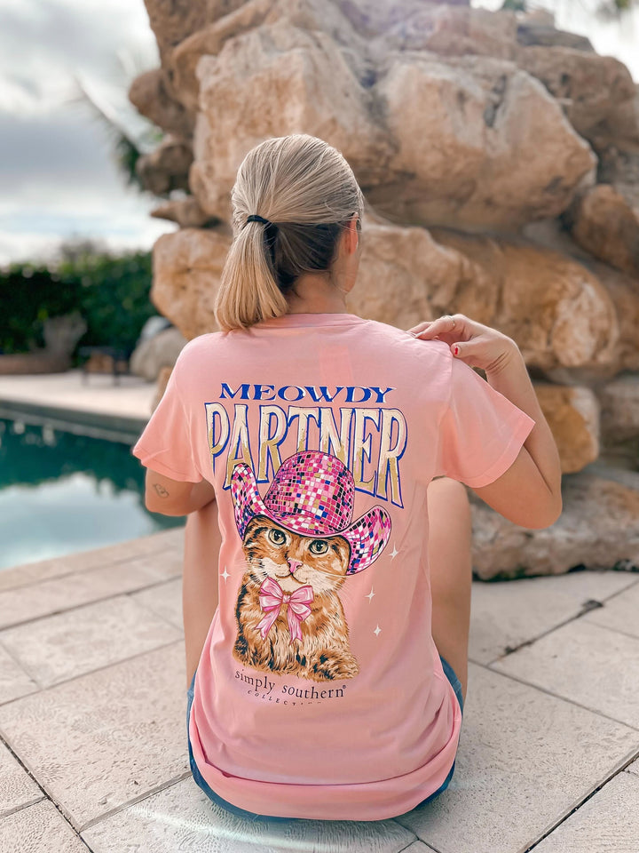JAN MARKET: Meowdy Partner Short Sleeve Tee by Simply Southern (Ships in February)