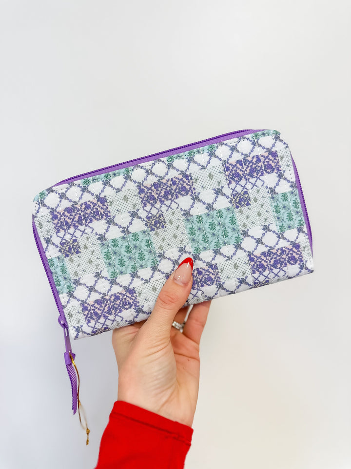 Trellis Patchwork Quilted Zip Wallet by Simply Southern