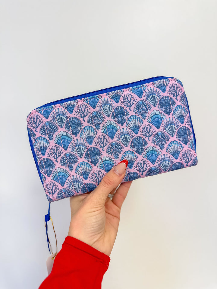 Scallop Shell Quilted Zip Wallet by Simply Southern