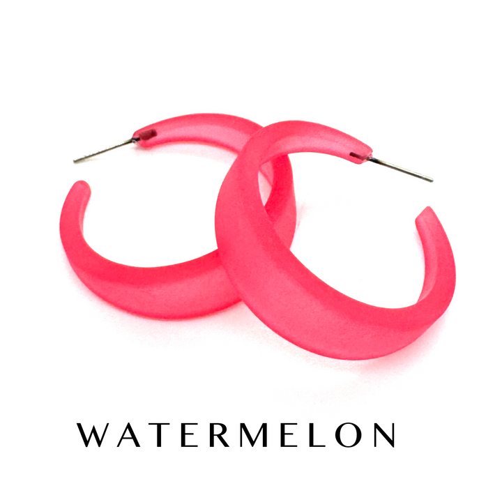 Frosted Emily Hoop Earrings by Leetie Lovendale (Preorder: Ships in 2-3 Weeks)