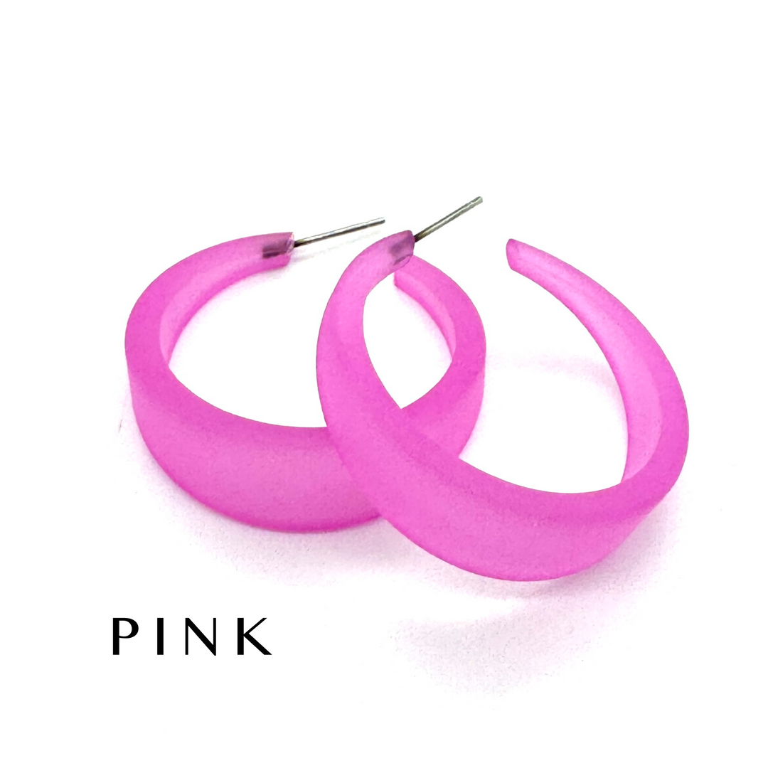 Frosted Emily Hoop Earrings by Leetie Lovendale (Preorder: Ships in 2-3 Weeks)