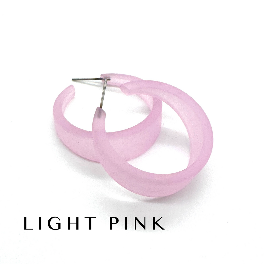 Frosted Emily Hoop Earrings by Leetie Lovendale (Preorder: Ships in 2-3 Weeks)