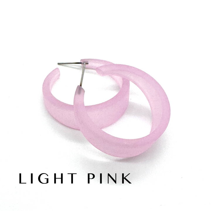 Frosted Emily Hoop Earrings by Leetie Lovendale (Preorder: Ships in 2-3 Weeks)