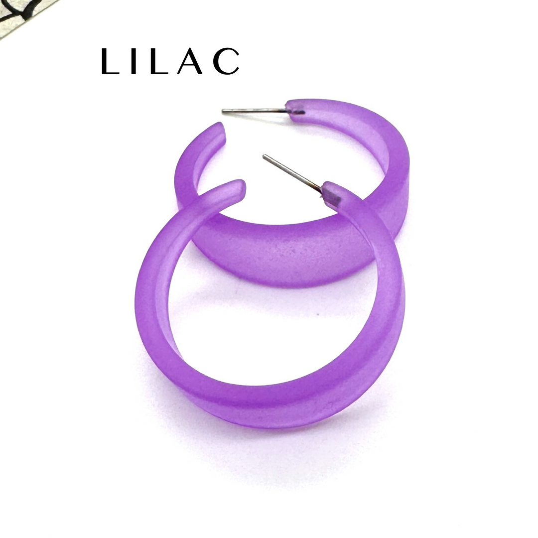 Frosted Emily Hoop Earrings by Leetie Lovendale (Preorder: Ships in 2-3 Weeks)