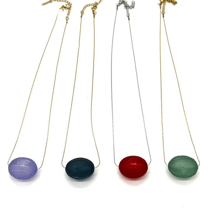 Laurel Leaf Slide Bead Necklace by Leetie Lovendale (Preorder: Ships in 2-3 Weeks)