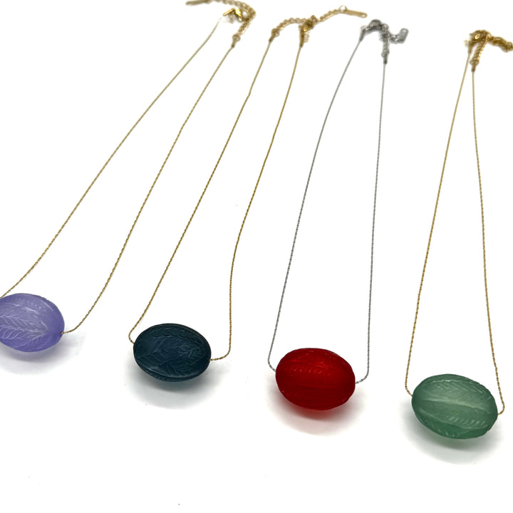 Laurel Leaf Slide Bead Necklace by Leetie Lovendale (Preorder: Ships in 2-3 Weeks)