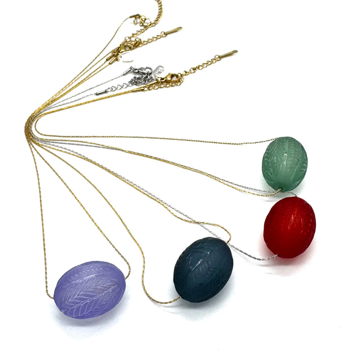 Laurel Leaf Slide Bead Necklace by Leetie Lovendale (Preorder: Ships in 2-3 Weeks)