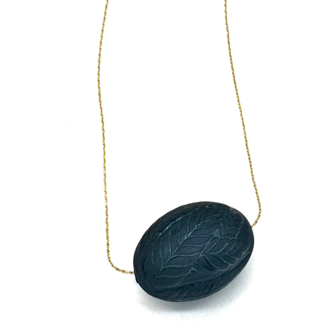 Laurel Leaf Slide Bead Necklace by Leetie Lovendale (Preorder: Ships in 2-3 Weeks)